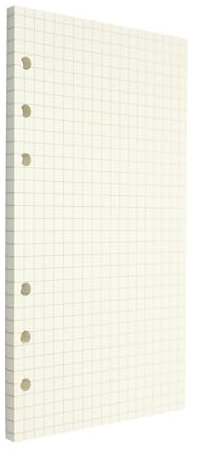 Aomhrek 3 Ringbuch A5 & A6 Nachfüllbar, Karierte Blätter Mit Rand Gelocht, Ringbucheinlagen A5 Liniert Mit Rand, Papier für Ringbuch, 100gsm Nachfülleinlagen, 45 Blätter