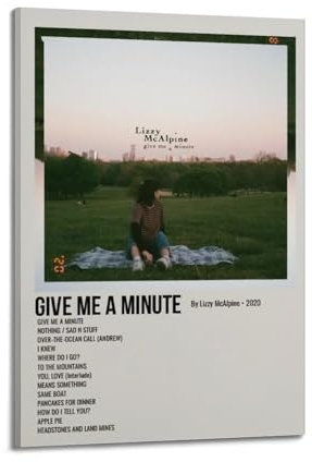 KINGGHYLL Lizzy McAlpine Album Give Me A Minute Poster, dekoratives Gemälde, Leinwandposter, Wandkunst, Wohnzimmer-Dekor, modernes ästhetisches Poster, 40 x 60 cm, Rahmenstil