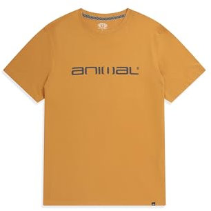 Animal Classico Mens Cotton T-Shirt - Stylish, Lightweight & Breathable Tee in Soft - for Spring Summer Beach, Holiday & Travel Mustard S