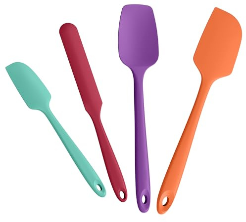 Doosu Silikon Küchenspatel Kochlöffel, 315℃ hitzebeständig, 4er, Farbig5