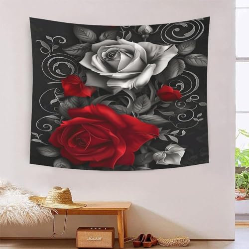 GAOYUCHUN 3D Druck Farbige Rosen Wandteppiche Poster Ornament Wandbehang Wandteppich Raumteiler Vorhang Für Wohnzimmer Schlafzimmer Tapisseries 180cmx230cm