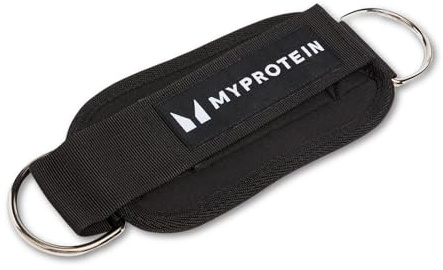 MyProtein Ankle Cuffs for Glute Kickback & Cable Machine Exercises - Adjustable Black Ankle Straps for Leg Training, Resistance Band Workouts, and Gym Cable Attachments