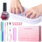 Yokilly Dual Nail Soak off Bowl: Acetone Acrylic Remover Kit - Soak Off Bowls for Gel Nail Polish Dip Powder Cuticle Remover - Nail Soaking Manicure Bowl with 15ml Rose Cuticle Oil for Salon Home