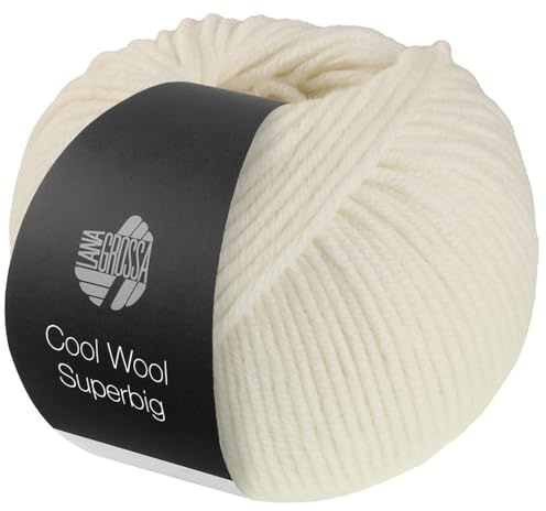 LANA GROSSA Meilenweit Superbig | Pure extrafeine Merinowolle, waschmaschinenfest und filzfrei | Handstrickgarn aus 100% Schurwolle (extrafine) | 50g Wolle zum Stricken% Häkeln | 80m Garn FB 34