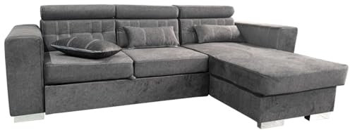 Lizbona Corner Sofa bed With Storage, Versatile Sleeper Sofas & Couches For Living Room, Space-Saving L-Shaped Sofa, Premium Quality Plush Velvet Universal Sofa Bed