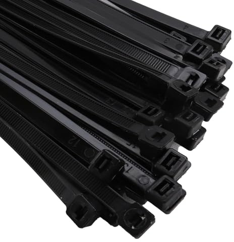 enTie Black Cable Ties 7.6mm x 500mm Nylon 66 UL Approved [50 Pack]