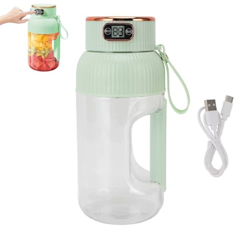 Beufee Bottle Portable Blender, Mini Blender Portable Juicer Shakes and Smoothies Blender Small Blender 150w 1200ml Juicer Cup Blender Bottle Portable Blender Maker Fresh Juice Blender (Green)