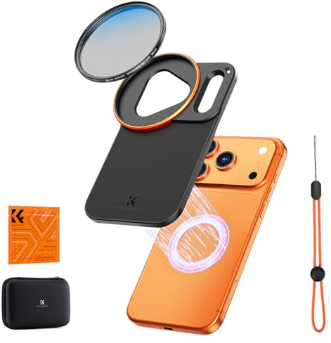 K&F CONCEPT Magnetic Lens Filter Mount Adapter with 58mm CPL Filter | Compatible with iPhone 17 Pro, CPL Filter for iPhone - FA101