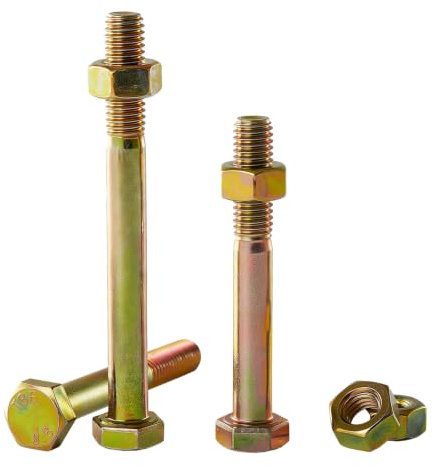RAYGOODA M10-1.5x60 Hex Bolt and Nut Kit 5set- Grade 8.8 Alloy Steel, Colored Zinc Plated, Partially Thread, High Tensile Strength for Automotive, Machinery & DIY