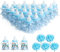 Marry Acting 24pcs 3.5 Inch Feeding Bottle Candy Box with 5 Pcs Artificial Flower Rose for Baby Shower Favor Gift Decoration (Blue)