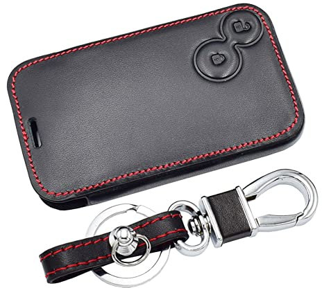 Happyit Cas de Couverture de Clé de Voiture en Cuir Porte-clés pour Renault Laguna Espace 2 Boutons Télécommande Intelligente