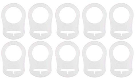 Hemore 10pcs Baby-Dummy Schnullerhalter weichen Silikon-Button Ring Pacifier Clips Praktische Pacifier Adapter Weiß Hohe Qualität, praktisch, die Sie verdient haben