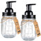 Amolliar Mason Jar Schaumseifenspender, rostfreier Edelstahldeckel/BPA-freie Pumpe, mit Etiketten, rustikale Bauernhaus-Dekoration, Handseifenspender für Badezimmer, Waschtisch, schwarz, 2er-Pack