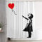Setyserytu Duschvorhänge/Badvorhänge, Shower Curtain with Hooks Banksy Balloon Girl Home Curtains Decorative Bathroom Curtain