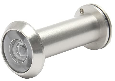 Othmro Sicherheits-Türspion 1 Stück Lochdurchmesser 16 mm Metall 200 Grad Türspion mit drehbarer Sichtschutzabdeckung für 55–90 mm dicke Türen, langlebiger Türspion für Zuhause, Büro, Hotel, Silber