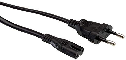 VALUE Netzkabel Euro-Flachstecker auf C7, 2polig, schwarz, 1 m
