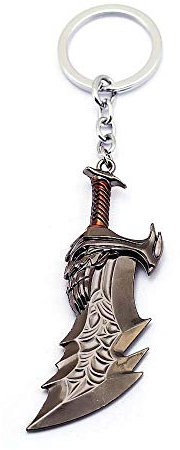 FEIDIAO Game G O War 4 Keychains Keyring Kui Ye Axe Hammer Knife Weapons Model Men Cosplay Car key chian (B)