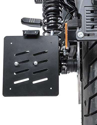Kennzeichenhalter Kennzeichenhalter seitlich mit LED-Licht S für Harley Sportster 883 Iron Low Nightster Forty-Eight Custom schwarz