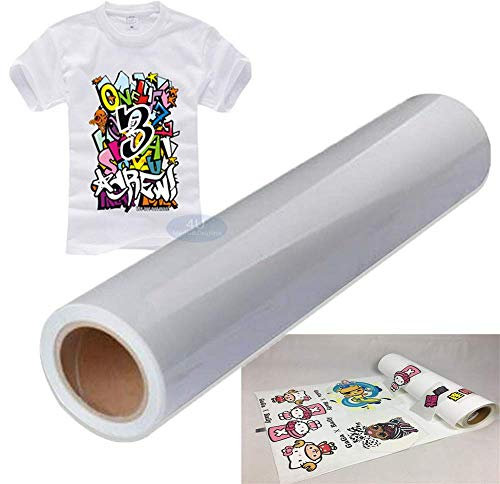 Tiger-Hoo Wärmepresse Transferfolie bedruckbar und schneidbar, PU-Vinylfolie, matt-weiß, 61 x 150 m/Rolle für alle Farb-T-Shirts, geeignet für Öko-Lösungsmittel, Latex, UV-Tintenstrahldrucker