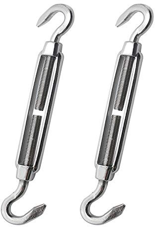 Augiimor M10 Haken und Haken, Spannschloss, Drahtseilspannung, 304 Edelstahl, Haken zum Haken, Spannschloss, robust, 2 Stück