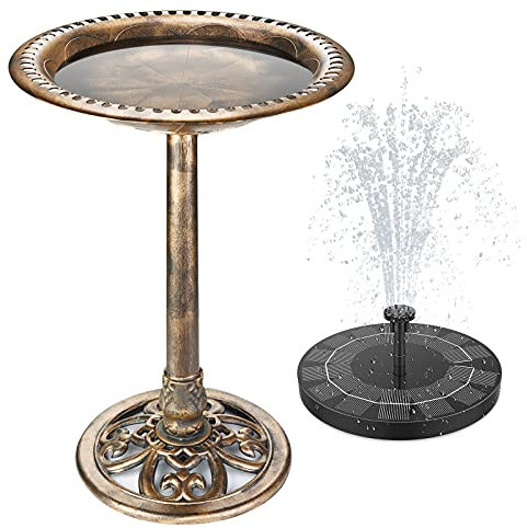 AISITIN Fuente Solar de 2,5 W, Decoración de Jardín,Balcón, Cuenca para Pájaros,