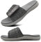 ONCAI Mens Sandals, Arch Support Sport Slides Open Toe Adjustable Straps Orthotic Cushioned Footbed for Plantar Fasciitis Rubber Soles Grey Size 11