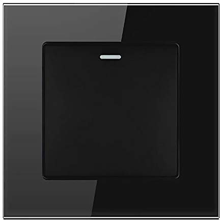1/2 Gang 2 Way White Crystal Glass Panel Light Switch On and Off Rocker Wall Switch Interruptor 16A (1 gang 2 way black)
