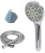 MILIWAN Soffione Doccia Kit Include 1 Telefono Doccia con 5 Modalità, 1 Tubo Doccia in Acciaio Inox e 1 Spugna da Doccia, Soffione Per Doccia ad Alta Pressione