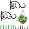 Support Plante Mural Balcon,（2pcs） Crochet de Suspension en Fer Forgé Panier Suspendu，Murale pour Plantes Décor Extérieur pour Balcon de Jardin de Plante décor Mural