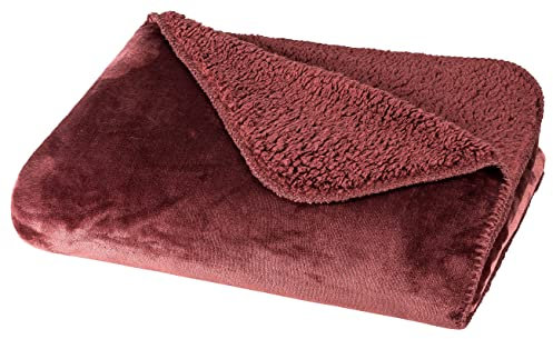 Moon Vivid Flanell Sherpa Wendedecke Kuscheldecke 150x200cm - weinrot