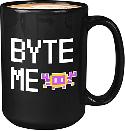 Bubble Hugs Programmierbecher, schwarz, 425 ml, Byte Me – Tech Progammer Computer Engineer Codierung mechanisch elektrisch