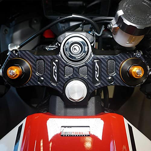 labelbike - Adesivo in Resina 3D Decorazione e Protezione di Moto Piastra Forcella Sterzo compatibile con Yamaha R7 2021-2024