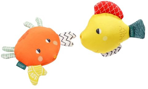 Fehn Badetiere Fisch und Krabbe – 2 er Set Wasserspielzeug für die Badewanne - Schwimmende Spritztiere für fröhlichen Badespaß – Badespielzeug Spielzeug für Babys und Kleinkinder ab 0+ Monaten