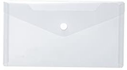 HERMA 20032 Porte-documents DIN long (22 x 12 cm, polypropylène) - Poches transparentes avec bouton pression - Pour l'école, l'université, le bureau, les enveloppes en polypropylène - Blanc