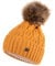 HEYO Damen Mütze für Winter | Fleece Futter | Strickmütze Warme Beanie | Wintermütze mit Bommel H22510 (Senfgelb)