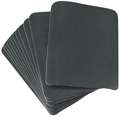 sourcing map 20Pcs Iron on Patches for Clothing Repair Fabric Repair Patches Iron-On Mending Fabric Dark Grey 4.9x3.7 for Clothes, Pants, Bags Hole Repairing and Decoration