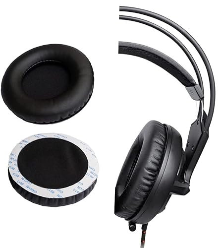 V-MOTA Ohrpolster kompatibel mit SteelSeries Siberia Diablo III & Sibirien HP & Siberia Invictus & Siberia V200 Gaming-Kopfhörern (Lederschwarz)