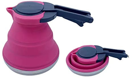 Hervidor eléctrico plegable, Hervidor de viaje, Hervidor de viaje, Hervidor plegable de silicona 1500ml Hervidor portátil plegable for acampar Té Café Olla de agua Luz Verde Hervidores de viaje Eléctr