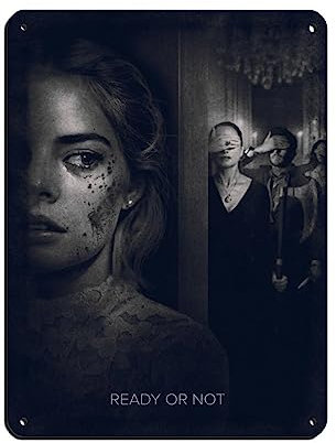 KOURT Ready Or Not Vintage Filmposter Retro Poster Metall Blechschild Chic Art Retro Eisen Malerei Bar Menschen Höhle Cafe Familie Garage Poster Wanddekoration 30 x 40 cm