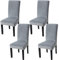 Fuloon Velvet Dining Chair Slipcovers Stretch Chair Covers Durable Dining Chair Soft Plush Cover Removable Seat Slipcover Set of 4
