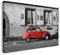 Printistico Leinwandbild (120x80cm) Roter Käfer in Italien, Schwarz Weiß, Black and White, Fotografie, Dekoration für Zuhause, Wandbild klein bis XXL, echter Holz-Keilrahmen inkl. Aufhänger