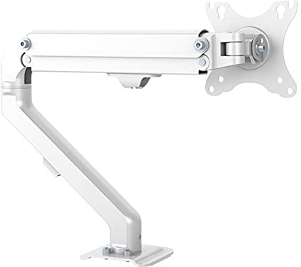 Staffa TV Supporto for monitor singolo Supporto for monitor a molla meccanica Supporto for monitor bianco con braccio for monitor Adatto for schermi piatti/curvi da 17-32, VESA 75x75/100x100 Support
