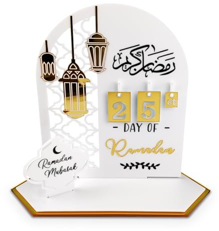 Ramadan Kalender, Ramadan Kalender Kinder, Eid Mubarak Dekoration DIY Ramadan Dekoration, Ramadan Adventskalender, Acryl-Countdown-Kalender Wohnzimmer Ramadan Geschenke für Kinder