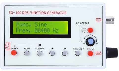 Generatore di Segnali Generatore di Funzioni, Generatore di Frequenza DDS FG-100 Generatore di Forme D'onda Portatile 1Hz-500kHz, Dispositivo di Misurazione del Generatore di
