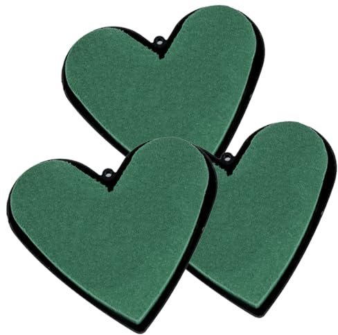 Oasis® Hobby Steckschaum Herz mit Schale, 12 x 13 x 3,5 cm, 3 Stück - Herzen aus Blumensteckschaum, Steckschaum, Nasssteckschaum, Steckmasse, Steckmoos - ideal zum Basteln und Gestalten von Gestecken