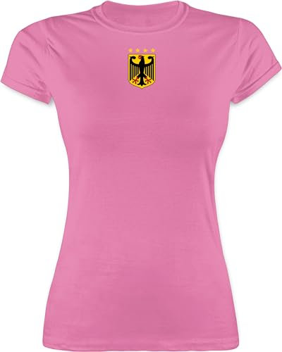 Shirt Damen - Fußball EM WM - Deutschland Wappen | Germany | Bundesadler | Deutschland Adler - XL - Rosa - Fussball Europameisterschaft Trikots fu Ball em+tshirt Fussball-wm fußballtrikot