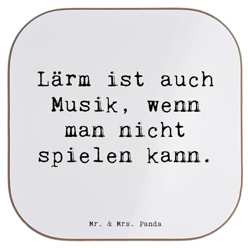 Mr. & Mrs. Panda Getränkeuntersetzer Spruch Schlagzeug Lärm - Geschenk, Musik, Tischschoner, Coaster, Trommeln, Schlagzeuger, bieruntersetzer, Musiker, Lernen, Instrument, Untersetzer für Gläser