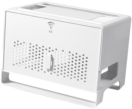 CAXUSD 1Stk Router- Router aufbewahrung Router Schrank Doppelschicht-Routerbox Router Halterung Router Belüftung Router Ablage Router-Container Router-Halter Weiß