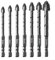 ComfyHarbor 7 Pcs Eccentric Drill Bits Set, Hex Shank Cross Serrated Drill Bit For Precision Drilling Of Glass Tiles And Concrete Perforating Slabs