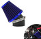 JFG RACING Filtro Aria Moto 48 mm,Filtro Aria Universale Moto,Filtro Aria di Aspirazione in Alluminio per Motocross,Pit Bike, Scooter ATV Detergente Carburatore-Blu